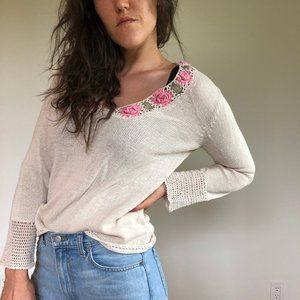 Adorable Vintage Sweater - Linen & Cotton